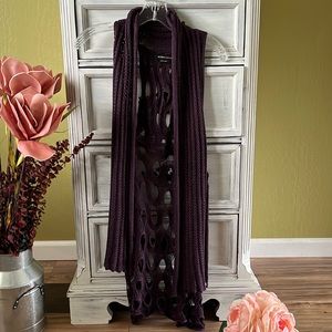 Purple long sweater vest size small